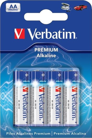 Verbatim Premium Alkaline, LR06 / AA batterier, 1,5 V, 4-pak