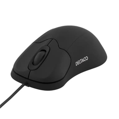 DELTACO optisk mus, 2 knapper og scroll, mat overflade, 800 DPI