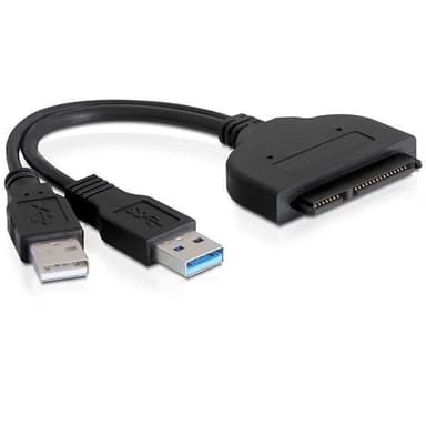 DeLOCK extern adapter SATA 22 pin - USB 3.0-A han, USB 2.0-A han, 0,20