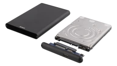 DELTACO External 2,5" HDD/SDD enclosure, USB-C, USB 3.0, aluminium, SA