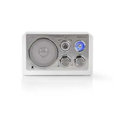 UKW-radio | 9 W | Analog indstilling | Retro-design | Hvid