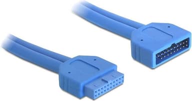 DeLOCK intern forlængerkabel til USB 3.0. IDC20 han - hun, 0,45m, bl?