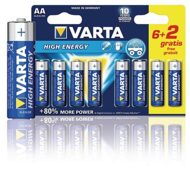 Alkaline Batteri Aa 1.5 V High Energy 8-Promotional Blister