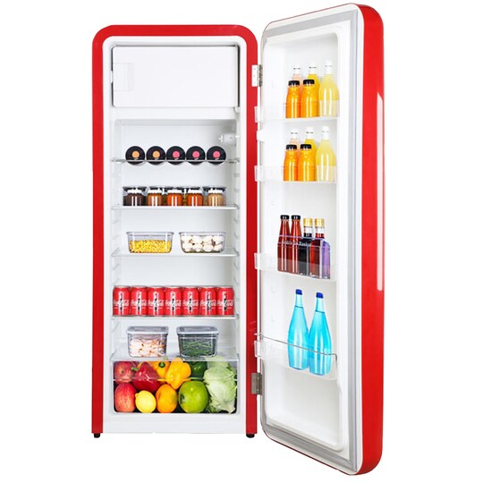 Temptech køleskab med fryser HRF330RR (rød)