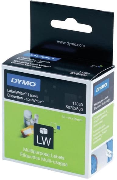DYMO LabelWriter hvide universal etiketter, 23x12 mm, 1-pack(1000 stk.