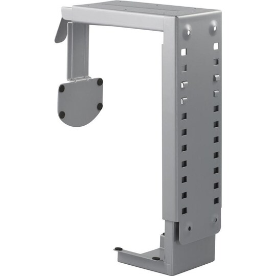 DELTACO computerholder i stål til montering under bord/væg, sølv