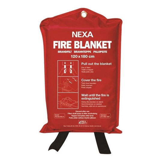 Nexa Brandfilt, rød, 120x180cm
