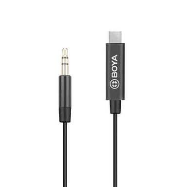 BOYA BY-K2 3.5mm TRS male to USB-C male Audio Adapter, 0.2m, blackBOYA
