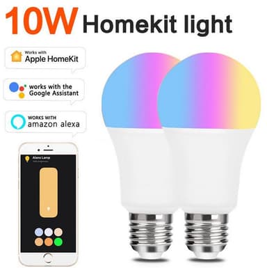 Smart LED-lampe med stemmestyring og RGB-farver