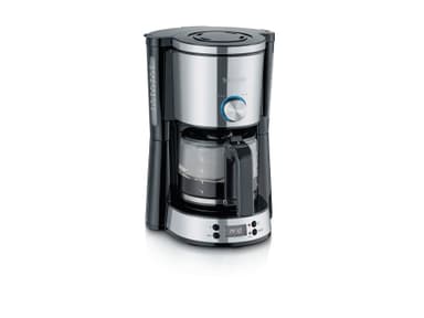 Severin Kaffemaskine m. timer 1000 watt Stål/Sort