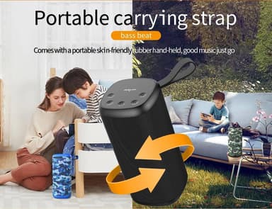 Bærbar højttaler Bluetooth 5.0 - Sort