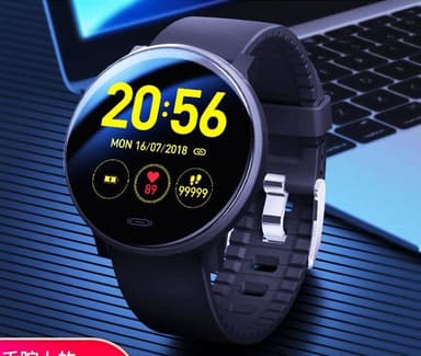 Smartwatch med pulsmåler og søvnanalyse - Sort