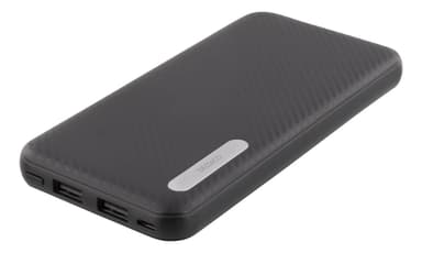 DELTACO Power bank, portable battery, 10000mAh, 2,1A, 37Wh, black