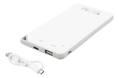DELTACO Power Bank, 10000mAh, 1xUSB-C, 1xUSB Type A FM, 3A, white