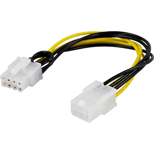 DELTACO Adapterkabel, 6-pin PCI-Express til 8-pin PCI-Express, 10 cm
