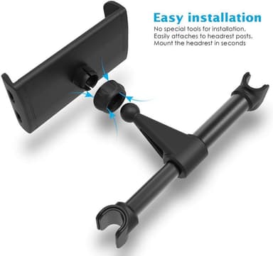 Universal holder til bilen til telefon og tablet 4-11 "- Sort