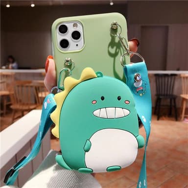 3D mobildæksel Huawei P30 Pro, indbygget tegnebog - Dinosaur, grøn