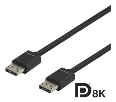DELTACO GAMING DisplayPort cable, 7680x4320 60Hz, 2m, black