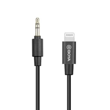 BOYA BY-K1 3.5mm TRS (Male) to Lightning (Male) Audio Adapter, 0.2m, b