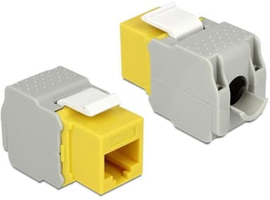 DeLOCK UTP Cat6 Keystone modul, RJ45 ho - LSA Cat6, ""Tool-free"", gul/g
