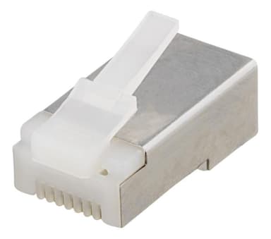 DELTACO industry rated RJ45 connector, Cat6, FTP, 20-pack, white