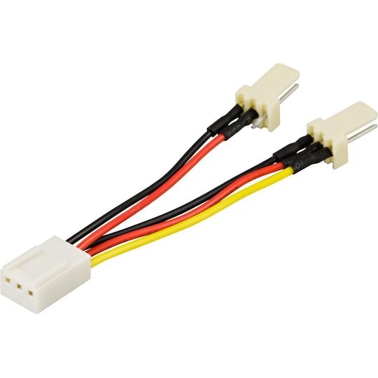 DELTACO Adapterkabel til 3-pins blæser, Y-kabel 2-1