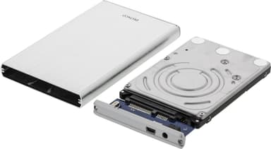 DELTACO eksternt kabinet til 1x2,5" SATA-harddisk, SATA 6Gb/s,
