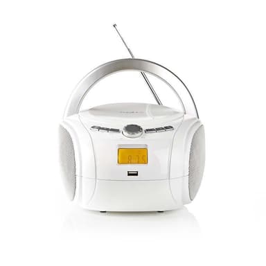 Boombox | 9 W | Bluetooth® | CD-afspiller/FM-radio/USB/AUX | Hvid