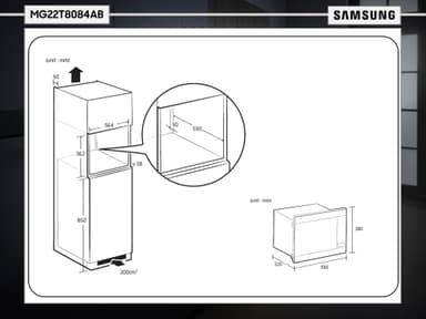 Samsung mikroovn MG22T8084AB integreret
