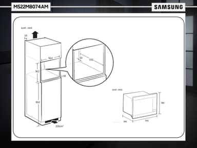 Samsung mikroovn  MS22M8074AM integreret
