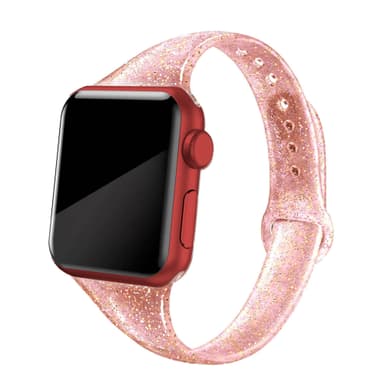 Glitter glødende Apple Watch Rem 42/44 mm Red