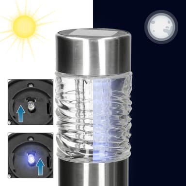 Solar lampe solcellelampe haven lampe LED sol lampe stål IP44 8