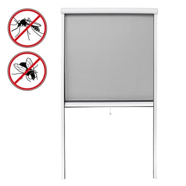 Myggenet insekt skærm rullegardin fluenet Hvid 90 x 160 cm