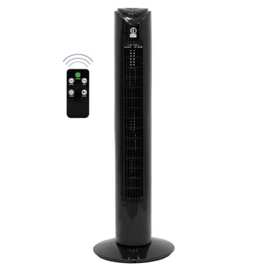 Pedestal fan piedestal fan tårn ventilator fan fjernbetjening 45W Sort