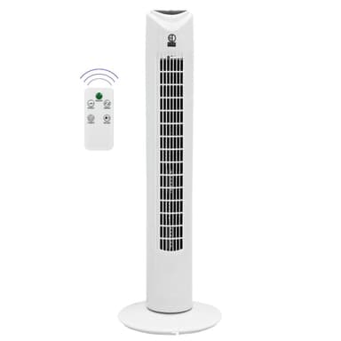 Pedestal fan piedestal fan tårn ventilator fan fjernbetjening 45W Hvid