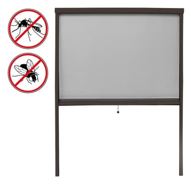 Myggenet insekt skærmen rulle ramme vindue blinde aluminium netto Brun 130x160cm
