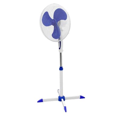 Stand Fan Gulv Ventilator Ventilator Oscillerende fan 45W Hvid Blå