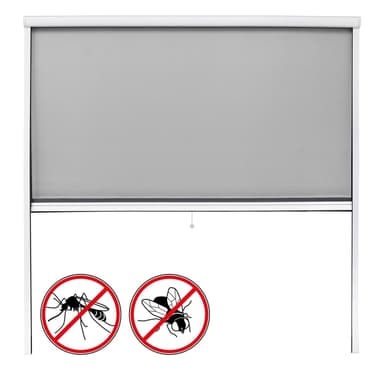 Myggenet insekt skærm rullegardin aluminiumsramme klemme Rollo Hvid 160 x 160 cm