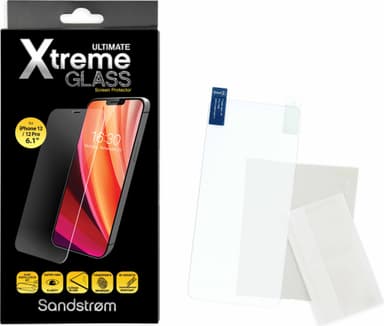 Sandstrøm Flat Glass Film skærmbeskytter til iPhone 12/12 Pro (klar)