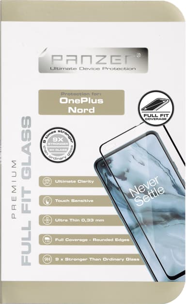 Panzer Full-Fit OnePlus Nord/Nord 2/Nord 2T skærmbeskytter i silikat