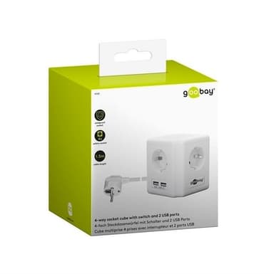 Goobay Eludtagskube med 2 USB-porte