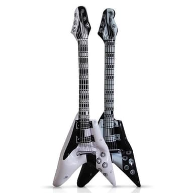 Oppustelig Guitar - Sort/Hvid
