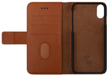 La Vie iPhone X læderetui med pung (amber brown)