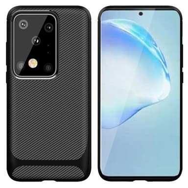 TPU-cover Samsung Galaxy S20 Ultra, Carbon Fiber+Sort