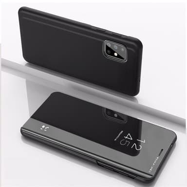 Flipetui til Galaxy A51 - Sort Spejlglas