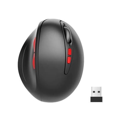 Optisk Ergonomisk Computermus 2.4GHz - Trådløs