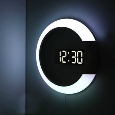 Rund LED Natlampe/Vægur Ø30