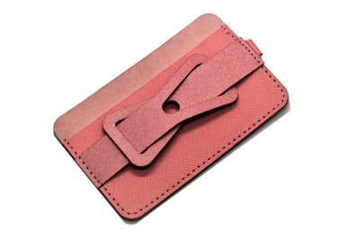 Kortholder med mobiltelefonholder / holder - lyserød
