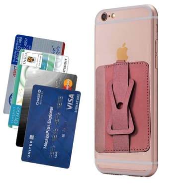 Kortholder med mobiltelefonholder / holder - lyserød
