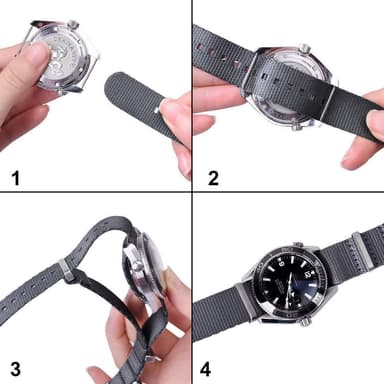 Armbånd 22 mm Natoband nylon - grå